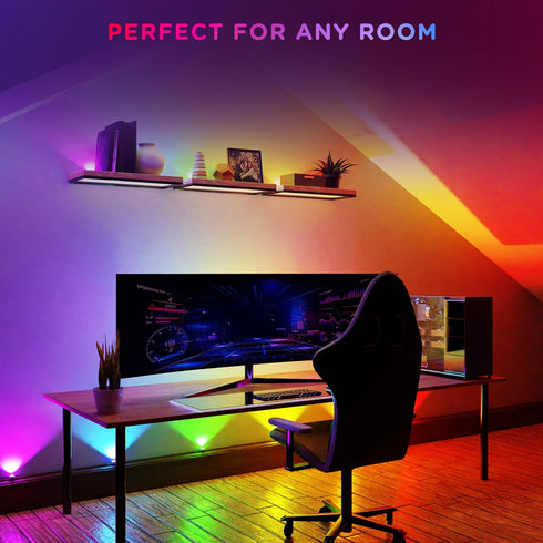 8ft 6 84313 Enbrighten Spectrum Remote Controlled Indoor Accent Wall String Lights, Color Changing LED USB Sconces