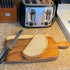 Solid Acacia Wood Cutting and Serving Board with Handle - Handmade, Joint Free, Size: 15" x 8" x 3/4”