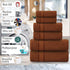 Set-100% Cotton-2 2 2 6 Bath Towels Bath Towel, Hand Towels & Washcloths- Large, Quick Dry, Absorbent, Plush