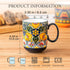 Set 6, 14 oz Henten Home Porcelain Coffee Mug of Colorful Latte Cup with Handle, Boho Ceramic Mug for Hot Chocolate