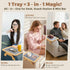 3.5"-13.5" Couch Armrest Table, Foldable Bamboo Sofa Arm Tray for Couch with a Non-Slip Pad, Clip On Couch Arm Table