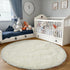 5Ft, PAGISOFE Cream White Round Rugs Fluffy Shaggy Ivory Carpets, Rugs for Girls Boys Baby Kids Bedroom, Indoor Furry