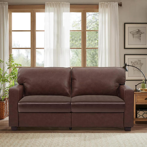 PU Leather Sofa Cushion Covers, Set of 2, Chocolate Sofa Seat Slipcover with Elastic Bottom