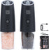 Electric Salt and Pepper Grinder Set Gravity Tilt-to-Grind, USB-C Rechargeable, Adjustable Ceramic
