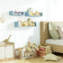 Set 3 SRIWATANA Floating U Shelves Wall Mounted, Solid Wood Wall Shelves of (Blue)