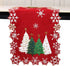 36 inches Christmas Tree Table Runner Embroidered Xmas Red White Snowflakes Runners Snow Decorations Long Coutout
