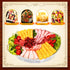 6 Set 11.8" Baderke Chilled Serving Tray for Parties with Compartments Ice Chilled Party Platter Charcuterie Serving