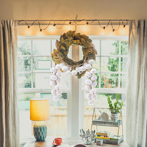 1 Gresorth Pcs Artificial White Garlic String Fake Ceramics Vegetable Hanging Decoration Lifelike Onion Garland