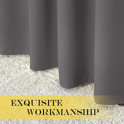 NICETOWN Blackout Curtain Panel for Bedroom, Thermal Insulated Solid Grommet Drape (1 Panel, 52 by 45 inches, Grey)