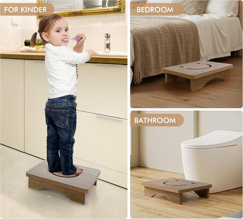 3.5" Y&M One Step Stool for Adults Seniors, Waterproof HDPE Bedside Support Step Stool with Non-Slip Foot, Heavy Duty