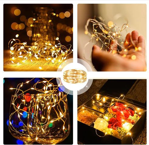 6PCS 7ft 20LEDs Fairy Lights Battery Powered with Remote, Warm White Twinkle Mini Lights with Timer, Waterproof Small