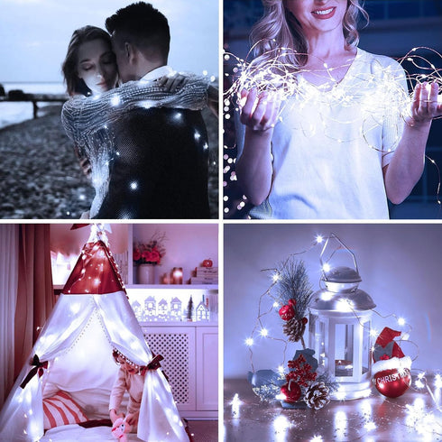 16 50 4 Pack RUICHEN Ft Copper Wire LED Mini Fairy String Lights Battery Operated for Bedroom, Christmas, Parties