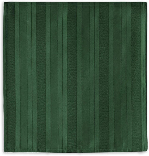 Newbridge Christmas Hunter Green Satin Stripe Fabric Tablecloth, 52 x 52 Inch Square, Holiday Woven Stripe