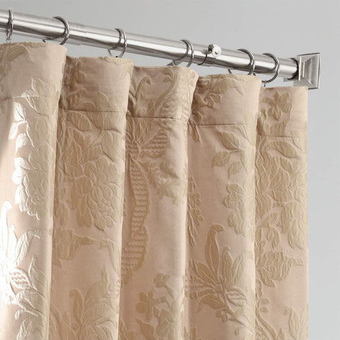 HPD Half Price Drapes Designer Damask Curtains, 96 Inches Long, Faux Silk Room Darkening (1 Panel)