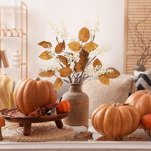 Thiccywoov 6 Pack Artificial Fall Berry Stems Fall Floral Picks for Floral Arrangements for Autumn Thanksgiving Home