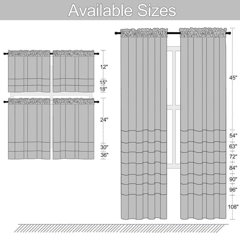 DONREN Pure White Small Window Curtain Panels for Kitchen - Room Darkening Curtain Tiers (30 x 30 Inch, 1 Pair)