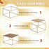 26.4 26.4in, WLIVE Coffee Table, Glass Coffee Table for Living Room, Modern Small Coffee Table with Tempered Glass