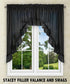 Ellis Curtain Stacey Sheer Tailored Tier Pair Curtains, 56" x 30", Black