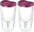 Southern Homewares 10oz Merlot Red Lid Wine Tumbler, 2-Pack, Insulated Double Wall Acrylic