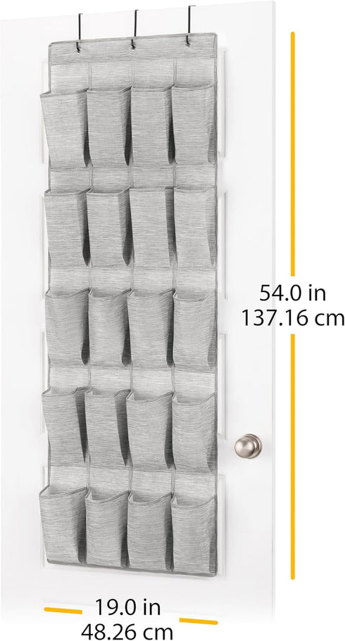 Whitmor Over The Door Shoe Organizer, 20 Section, Space-Dyed Grey