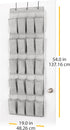 Whitmor Over The Door Shoe Organizer, 20 Section, Space-Dyed Grey