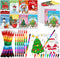 Fulmoon 144 Pcs Christmas Coloring Books Bulk with Crayons Christmas Tree Santa