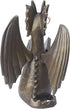 Dragon Reading Book Statue Figurine Sculpture, Wearing Glass Dinosaur Mini Cute Small Creative Ornament for Garden