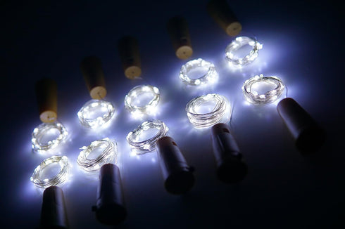 Wine Bottle Lights with Cork, 10 Pack, Battery Operated LED Mini String Lights for Decor