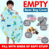 Lukeight Dinosaur Zipper Stuffed Animal Storage Bean Bag Chair Cover for Kids, Organizing Plush Toys (Dino Blue, Large)