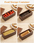 LYNG Countertop Butter Dish with Magnetic Lid, Acacia Wood Butter Keeper With Knife, Detachable Butter Container