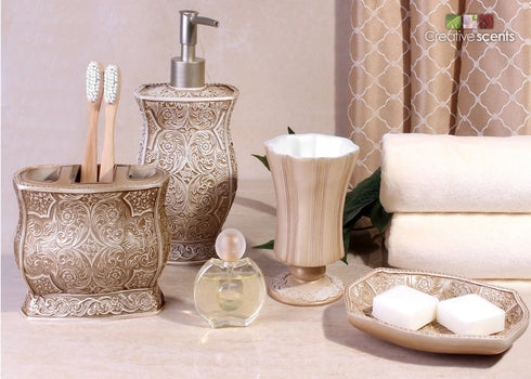 Creative Scents Victoria Soap Dish for Bathroom, Durable Resin Design - Best Decorative Holder for Sink/Bath/Shower