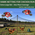 10x50ft 1/2 inch Bird Netting for Chicken Coop Mesh Heavy Duty Chicken Netting Animal Barrier, Poultry Netting Roof