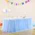 Baby Blue Table Skirt for Baby Shower Boy 6ft Light Blue Tulle Tutu Table Cloth for Elephant Birthday Party Decorations