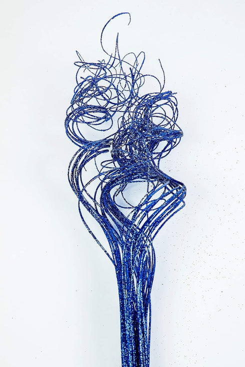 Ting Ting Blue Sparkle Glitter Branches, Vase Filler for Wedding Christmas Holiday Decoration, 26" Long