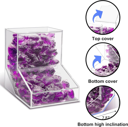 MKRBJ 2 1pcs Laundry Pods Container with Spoon, Acrylic Candy Dispenser with Lid, Dishwasher Pod Holder, Laundry