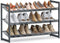 SONGMICS Shoe Rack, 3-Tier Shoe Organizer, Metal Shoe Storage for Garage, Stackable