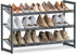 SONGMICS Shoe Rack, 3-Tier Shoe Organizer, Metal Shoe Storage for Garage, Stackable