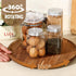 Kigley 4 Pcs Acacia Wood Lazy Susan Organizers, Non Skid Kitchen Turntable for Spice, Olive Oil Storage (14 Inch)