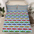 Train Bedding Set Twin,Construction Train Bed Sheets Colorful Cartoon Smoking Steam Engine