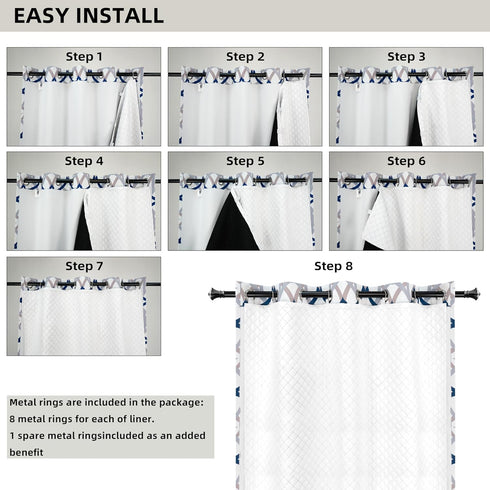50 Inches 80 Inches DriftAway Soundproof Thermal Insulated Quilted Curtain Liners for Bedroom Sound Barrier Blackout