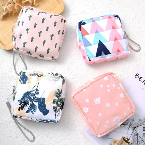 Abeillo 4Pcs Sanitary Napkin Storage Bag, Small Menstrual Period Bag Period Pouch Waterproof ,Tampon Organizer Pouch