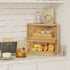 Countertop, BAMBANG Corner Bread Box for Kitchen Double Layer Bamboo Bread Storage Container with Wavy Windows