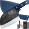 XYJ Antique Forged Butcher Knife - Serbian-Style Chef's Knife with Sheath, Heavy-Duty Meat Cleaver