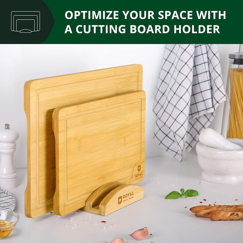 ROYAL CRAFT WOOD Cutting Board Stand, Organizer for Cutting Board Sets, Holds up to 3 Cutting Boards to 0.6 Inches Thick
