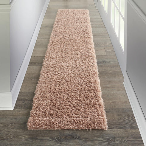 Nourison Malibu Shag Blush Area Rug 2'2'' x 9'10'', Easy-Cleaning, Non-Shedding for Bedroom, Living Room, Dining Room