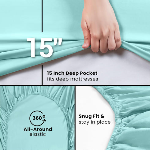 Utopia Bedding King Fitted Sheet - Deep Pocket Bottom Sheet - Soft Microfiber, Shrinkage and Fade Resistant - 1 Fitted