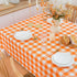 MANGATA CASA 2Pcs Orange Gingham Table Cloth, Waterproof Kitchen & Table Linens, Pumpkin Yellow 60x72in