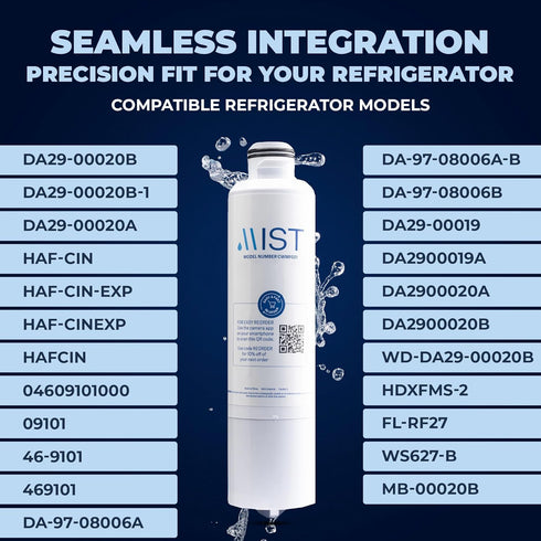 Mist DA29-00020B Water Filter Replacement for Samsung, Compatible with DA29-00020B-1, RF263BEAESR, RF28HMEDBSR