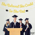 KatchOn Gold and Black She Believed She Could So She Did Banner - 10 Feet Glitter Graduation Decorations 2025