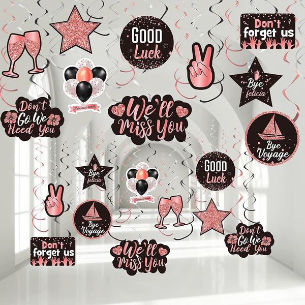 Outus 30 Pieces We Will Miss You Farewell Banner Decoration for Coworker Retirement Party, Good Luck Glitter